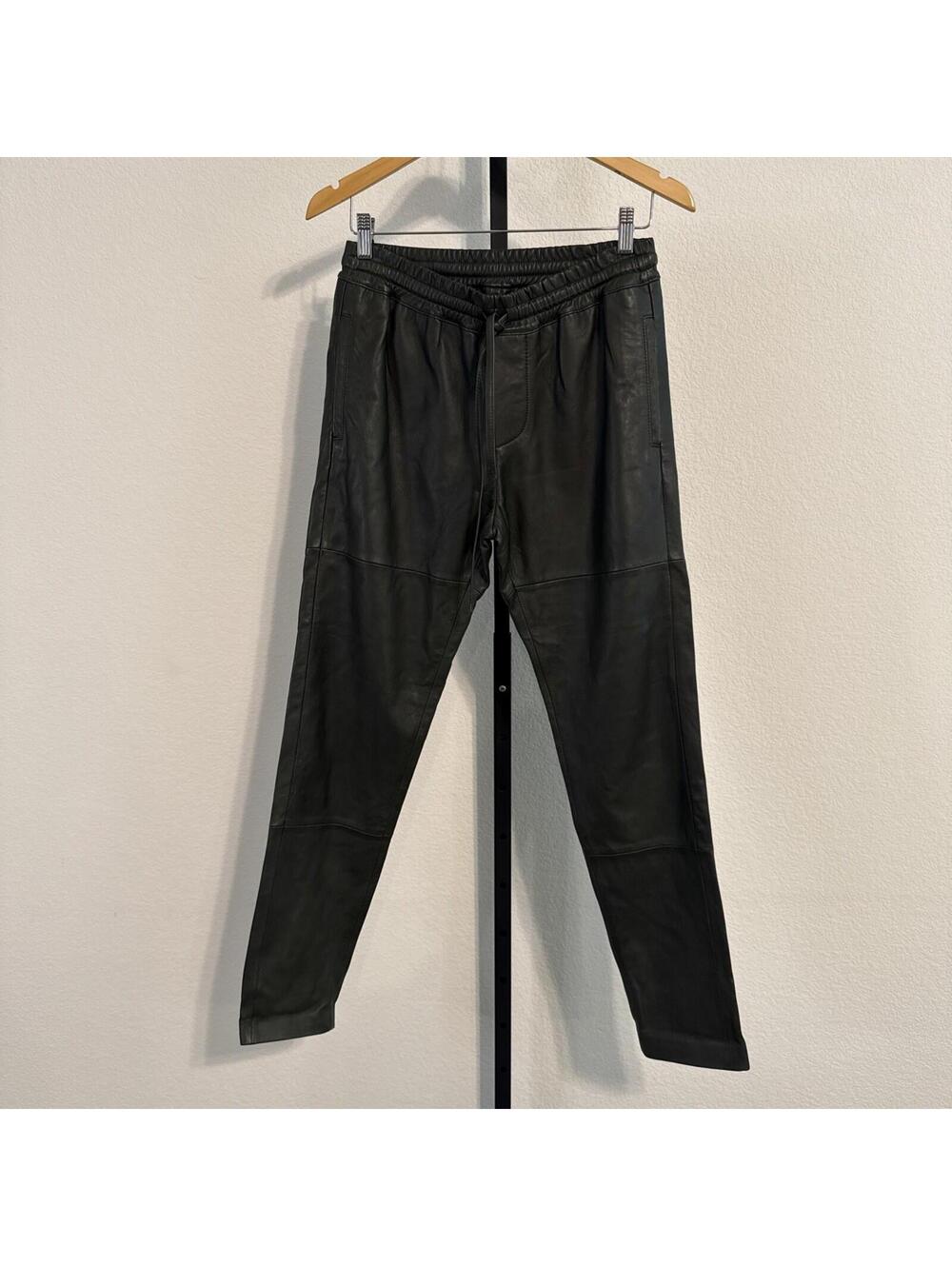 NWT $685 Zadig & Voltaire Green Parone Cuir Lamb Leather Pants 38/MED   *Flawed*